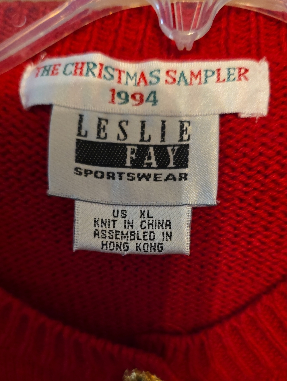 🏝️Ladies' 1994 Leslie Fay Christmas Sweater XL - Picture 2 of 4